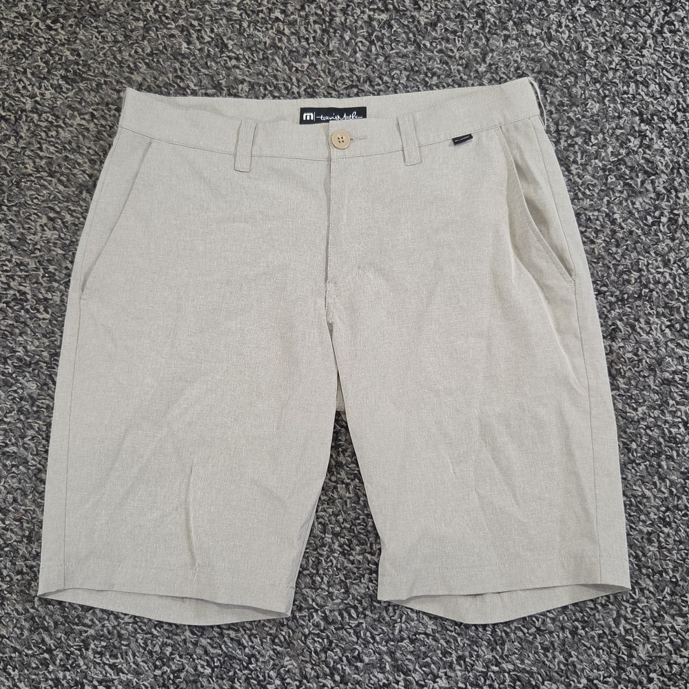 Travis Mathew Mens 32 Tan Heather Golf Shorts Performance Stretch Beck